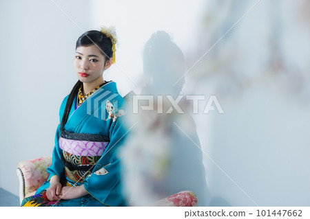 blue furisode 101447662