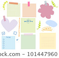 Colorful sticky notes and memo pad handwritten set 101447960