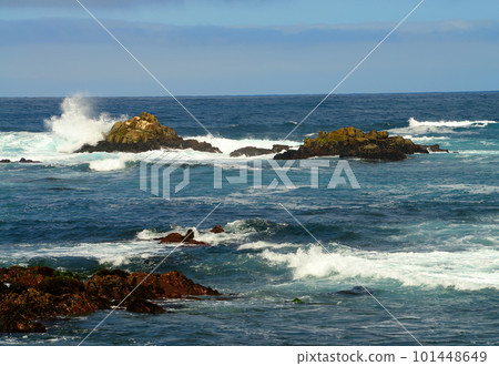 Surf Breaking Asilomar State Marine Reserve California Surf Breaking Asilomar State Marine Reserve California 101448649