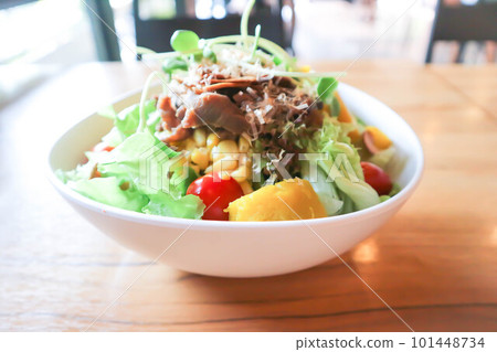 salad or beef salad, beef and vegetable salador mixed vegetable salad 101448734