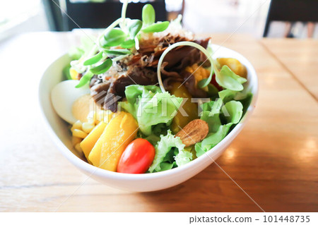 salad or beef salad, beef and vegetable salador mixed vegetable salad 101448735