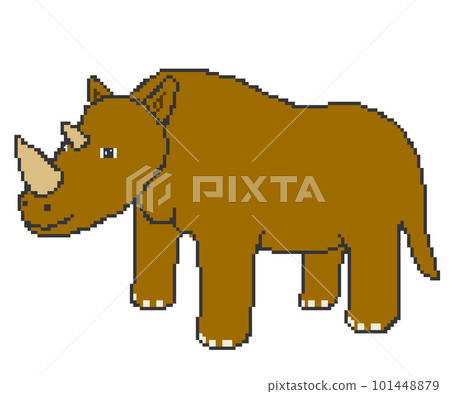 犀牛_圓點圖（棕） 101448879