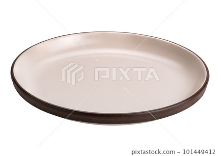 Brown ceramic plate. 101449412