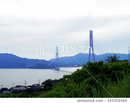 Tatara Bridge and Omishima seen from Ikuchijima Tatara Bridge and Omishima seen from Ikuchijima 101450364