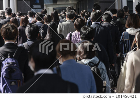 Back view of people commuting Back view of people commuting 101450421