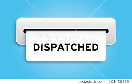 White coupon banner with word dispatched from machine on blue color background White coupon banner with word dispatched from machine on blue color background 101450889