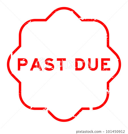 Grunge red past due word rubber seal stamp on white background 101450912