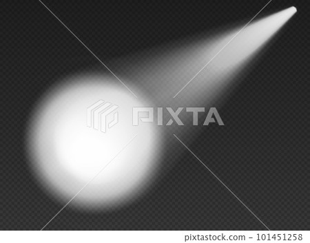 White searchlights top view. Cone lights from bottom with darkened edges. White searchlights top view. Cone lights from bottom with darkened edges. 101451258