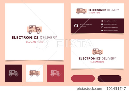 Electronics delivery logo design with editable slogan. Branding book and business card template. Electronics delivery logo design with editable slogan. Branding book and business card template. 101451747