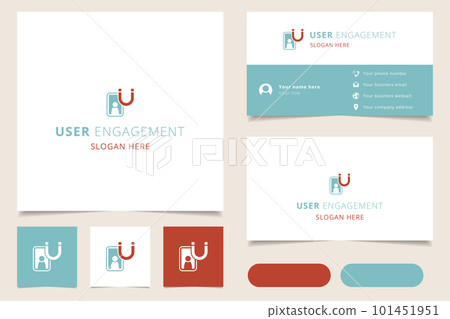 User engagement logo design with editable slogan. Branding book and business card template. User engagement logo design with editable slogan. Branding book and business card template. 101451951