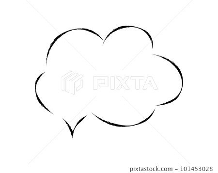Simple hand-drawn speech bubble line drawing cloud Simple hand-drawn speech bubble line drawing cloud 101453028