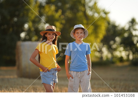 Children in clothes of the colors of the flag of Ukraine, save Ukraine, save Ukrainian children, stop the war and murder 101453108