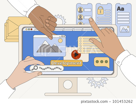 Flat programmers and designers create ux ui design 101453262