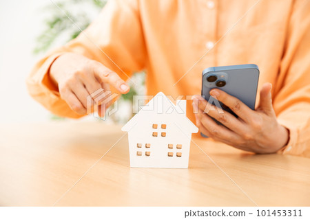 考慮用智能手機買房子的女人 101453311
