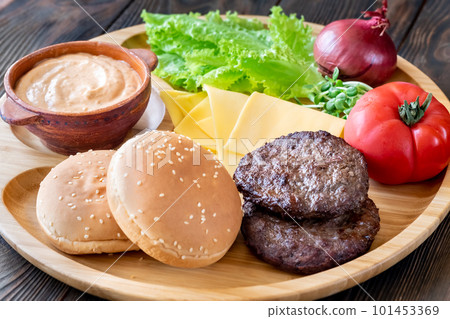 Ingredients for burgers 101453369