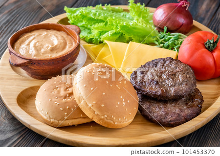 Ingredients for burgers Ingredients for burgers 101453370