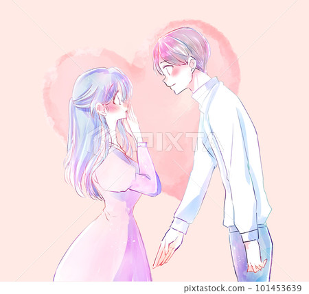 A confessing man and a surprised woman Peaceful heart 101453639