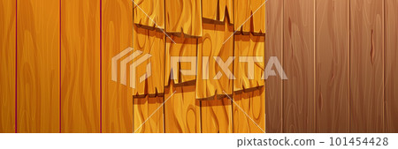 Set wooden material, textured surface wood comic background in cartoon style. Wall, panel for game, ui design 101454428