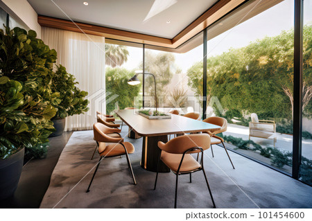 Large and open conference room with large windows Large and open conference room with large windows 101454600
