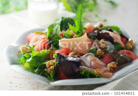 Tomato and raw ham salad Tomato and raw ham salad 101454651