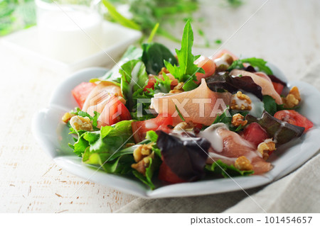 Tomato and raw ham salad Tomato and raw ham salad 101454657