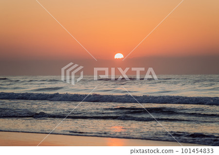 Landscape with sea sunset on the beach. 101454833