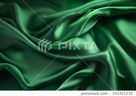 Smooth and Soft Green Satin Silk Background. Generative AI Smooth and Soft Green Satin Silk Background. Generative AI 101455235