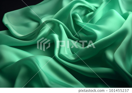 Smooth and Soft Green Satin Silk Background. Generative AI Smooth and Soft Green Satin Silk Background. Generative AI 101455237