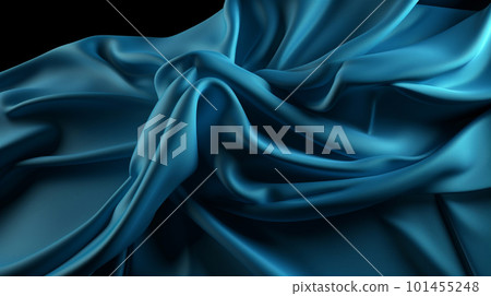 Smooth and Soft blue Satin Silk Background. Generative AI 101455248