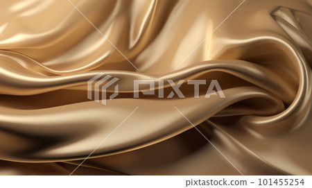 Smooth and Soft gold Satin Silk Background. Generative AI Smooth and Soft gold Satin Silk Background. Generative AI 101455254