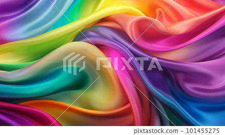 Smooth and Soft rainbow colored Satin Silk Background. Generative AI Smooth and Soft rainbow colored Satin Silk Background. Generative AI 101455275