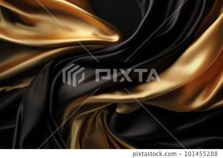 Smooth and Soft gold and black Satin Silk Background. Generative AI Smooth and Soft gold and black Satin Silk Background. Generative AI 101455288