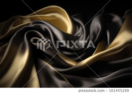 Smooth and Soft gold and black Satin Silk Background. Generative AI Smooth and Soft gold and black Satin Silk Background. Generative AI 101455289
