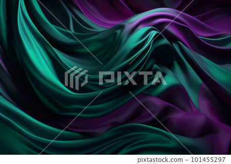 Smooth and Soft purple and green Satin Silk Background. Generative AI 101455297