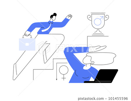 Workplace discrimination abstract concept vector illustration. Workplace discrimination abstract concept vector illustration. 101455596
