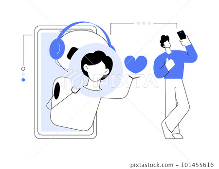 Virtual influencer abstract concept vector illustration. Virtual influencer abstract concept vector illustration. 101455616