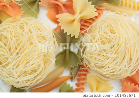 Tricolor macaroni of different types. Tricolor macaroni of different types. 101455671