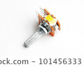 Variable resistor, potentiometer on white background 101456333