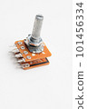 Variable resistor, potentiometer on white background 101456334