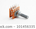 Variable resistor, potentiometer on white background 101456335