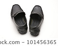 Men's leather moccasins on a white background 101456365