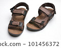 Children's sandals for boys on a white background 101456372