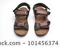 Children's sandals for boys on a white background 101456374