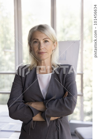 Serious confident businesswoman, corporate teacher, female boss looking at camera 101456634