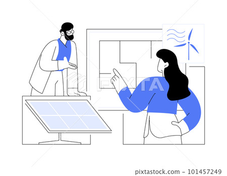 Renewable energy in building abstract concept vector illustration. 101457249