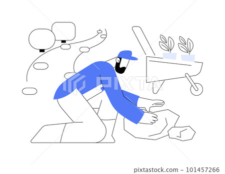 Paving works abstract concept vector illustration. Paving works abstract concept vector illustration. 101457266