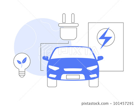 Electric vehicle use abstract concept vector illustration. Electric vehicle use abstract concept vector illustration. 101457291
