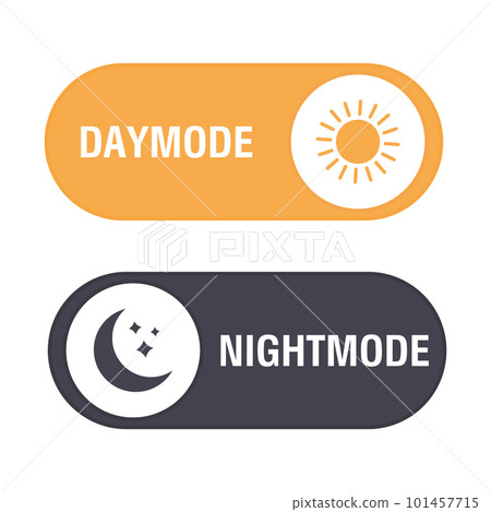 Daymode and nightmode switch button. Light and dark theme. Vector illustration 101457715