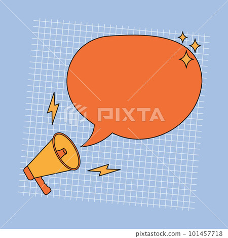 Speech bubble message with megaphone cartoon pop art comic retro communication icon. Loudspeaker. Vector illustration Speech bubble message with megaphone cartoon pop art comic retro communication icon. Loudspeaker. Vector illustration 101457718