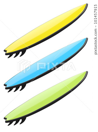Set of surfboard for summer surfing on surf board on white background. 101457915